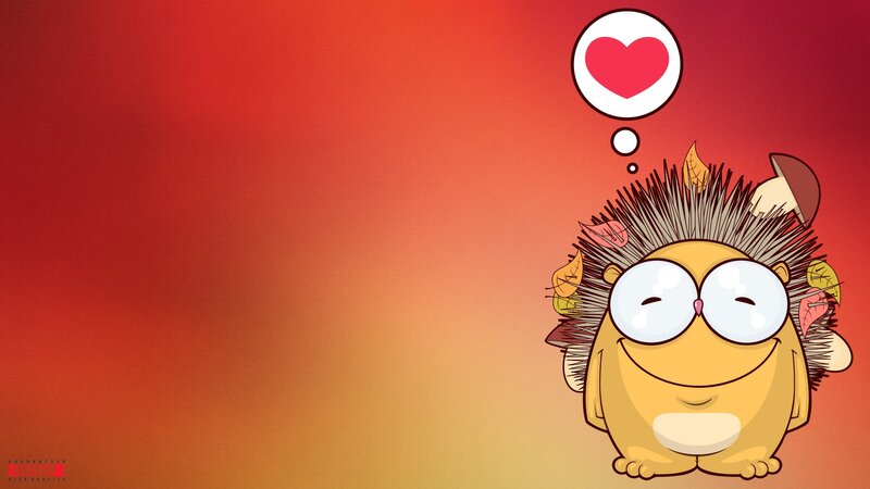 cute hedgehog with heart thought