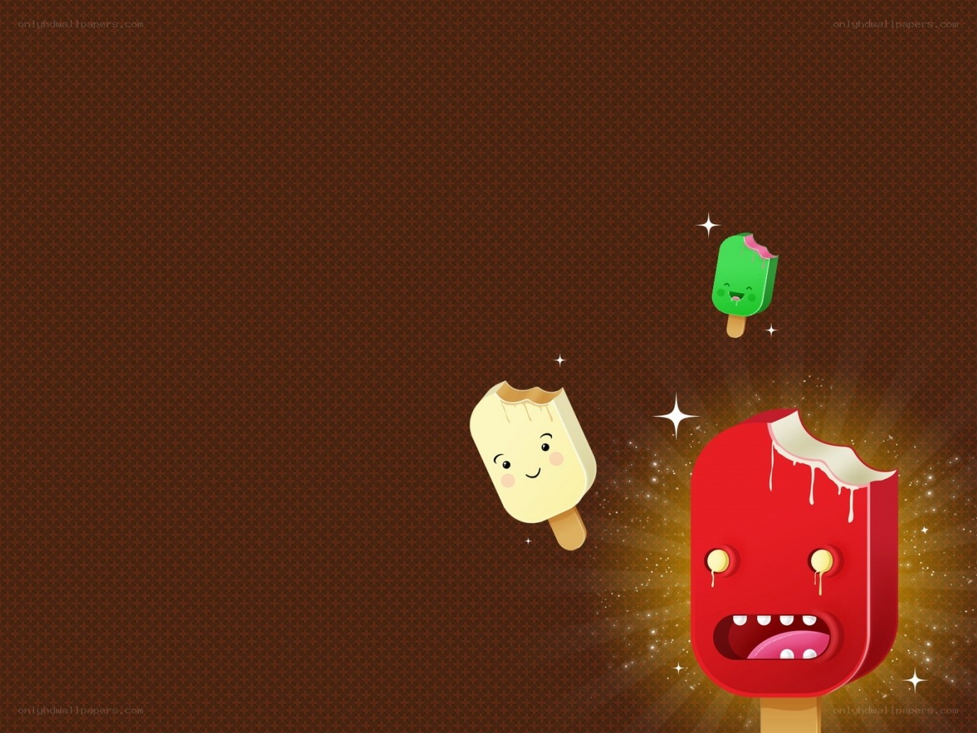 Cute ice cream monsters
