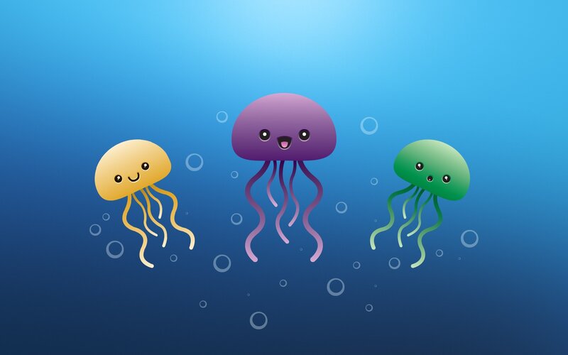Cute jellyfish underwater