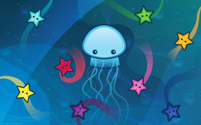 Cute jellyfish with stars