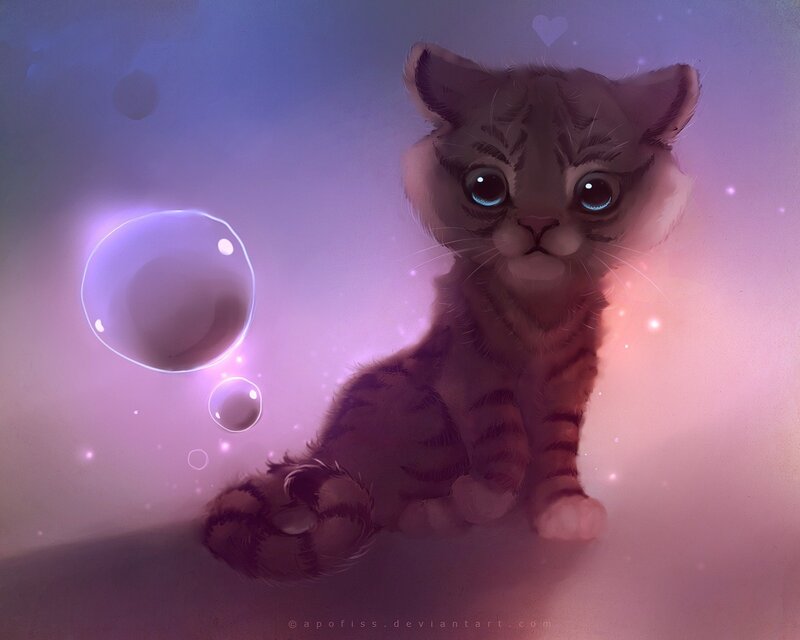 cute kitten with bubbles