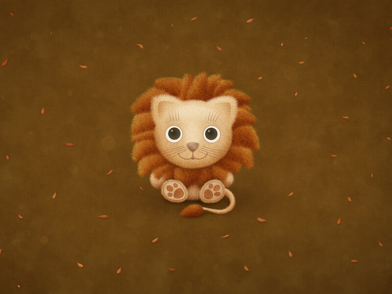 Cute Lion Cub — Brown