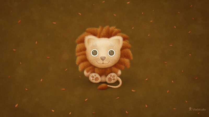 cute lion cub illustration