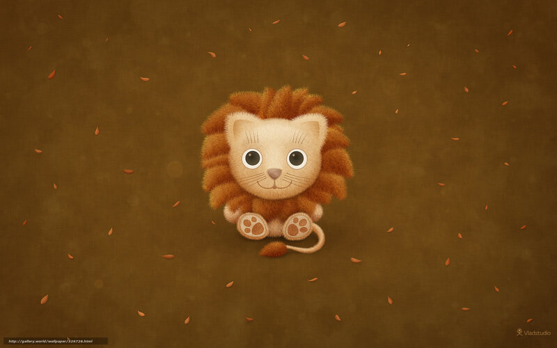 cute lion cub illustration