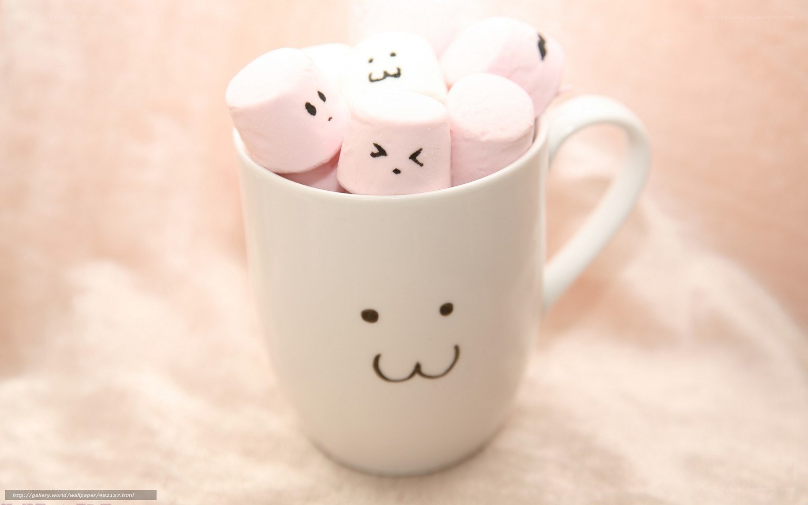 Cute marshmallows in a mug