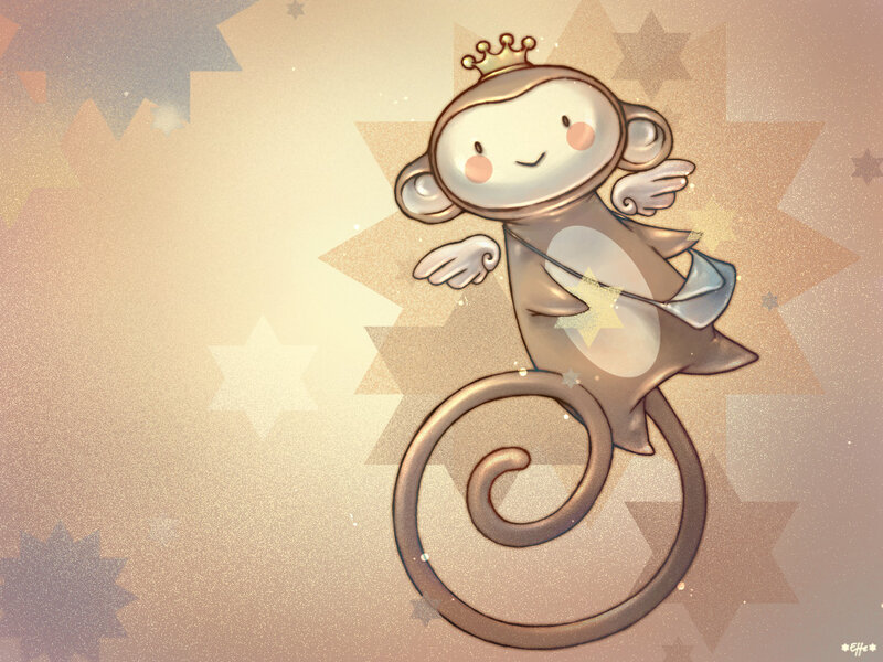 cute monkey with crown