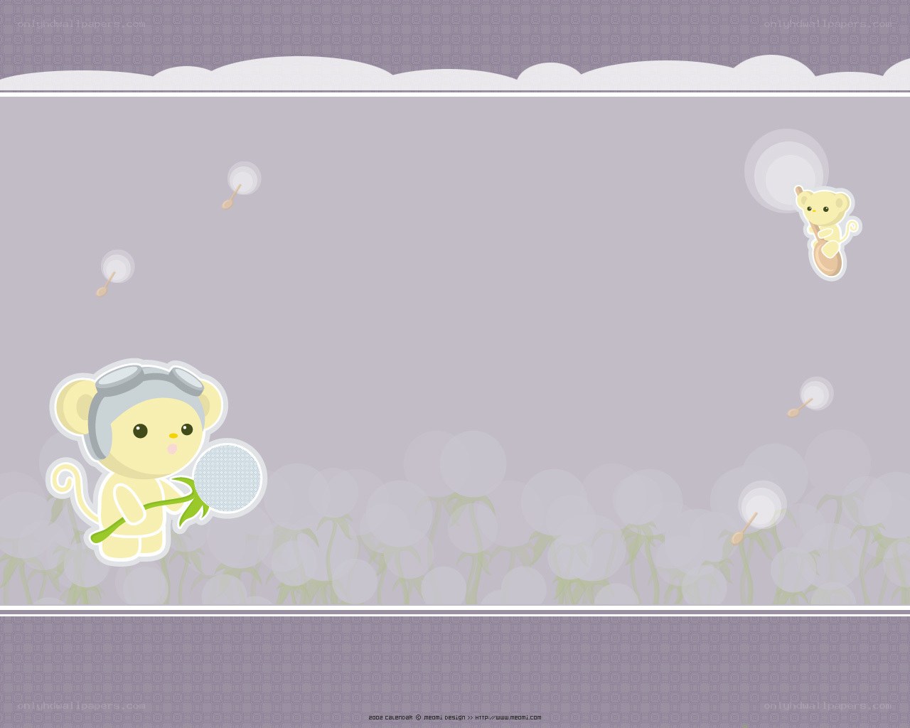 cute monkey with dandelion