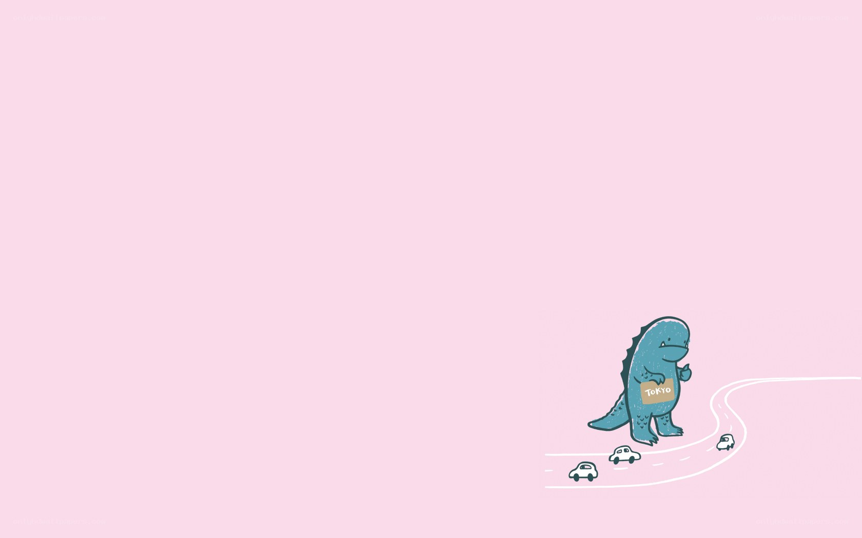 cute monster on a road