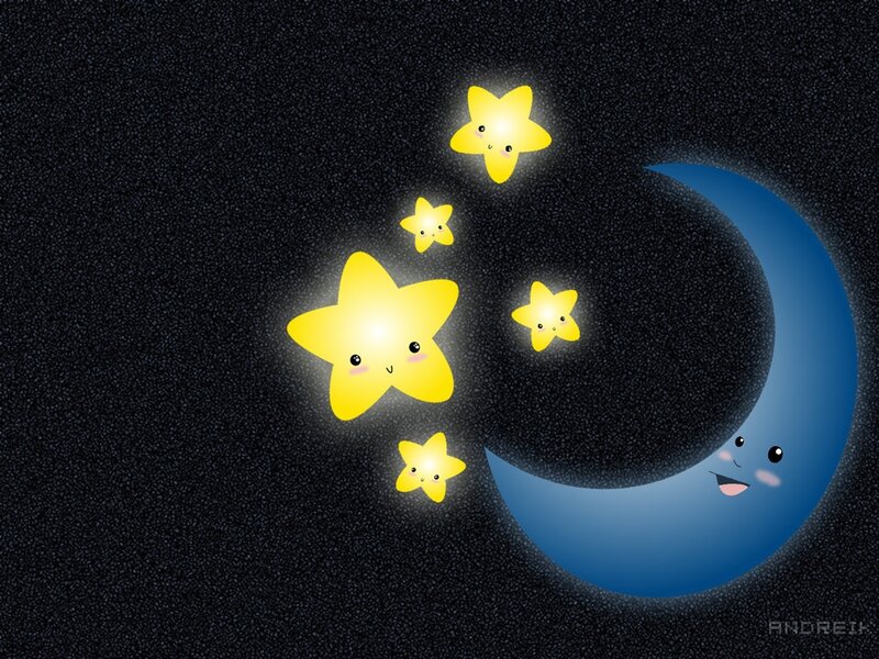 Cute Moon and Stars