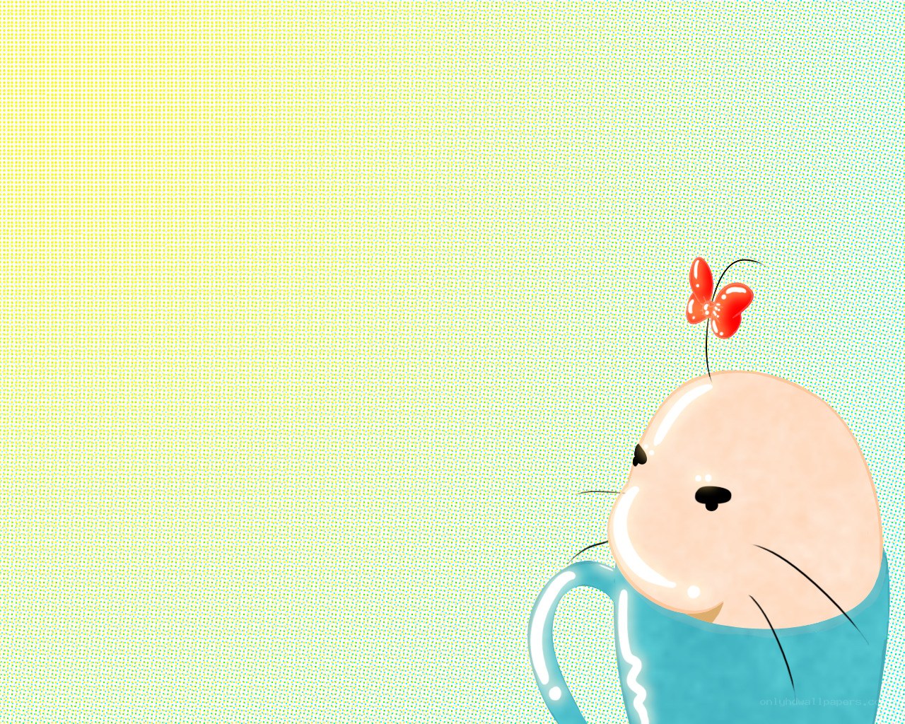 cute mouse with red bow