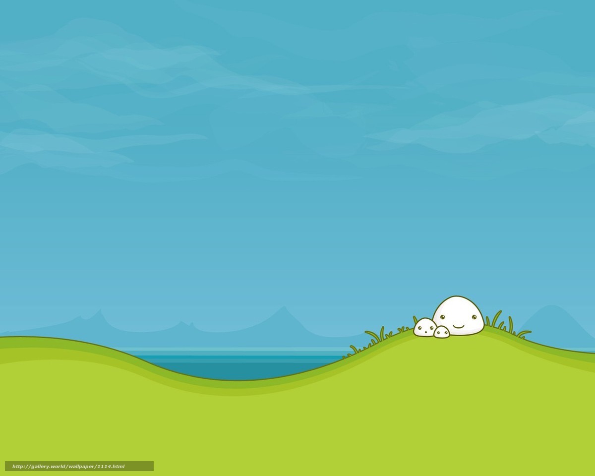 Cute mushrooms on a hill