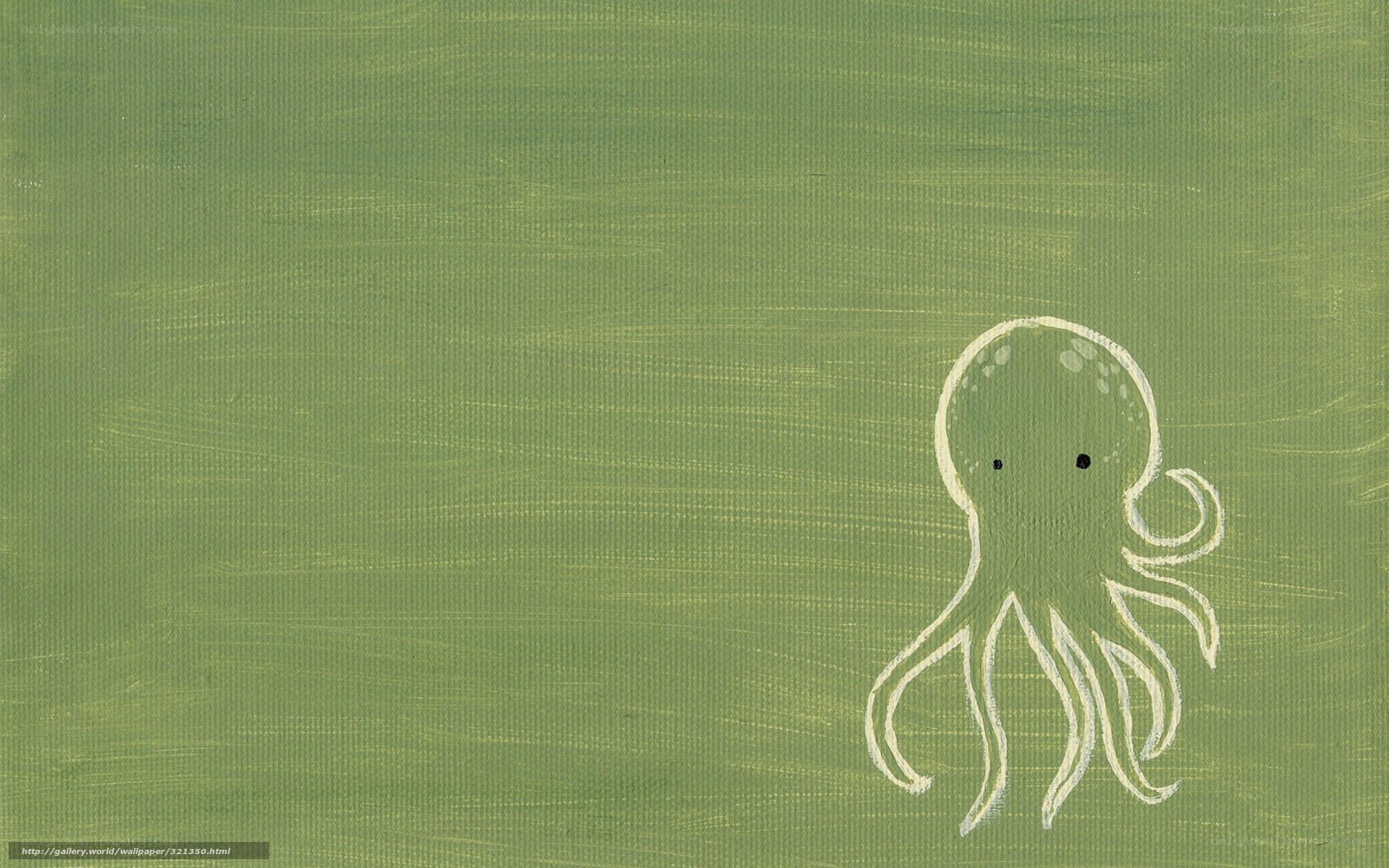 Cute octopus on green background