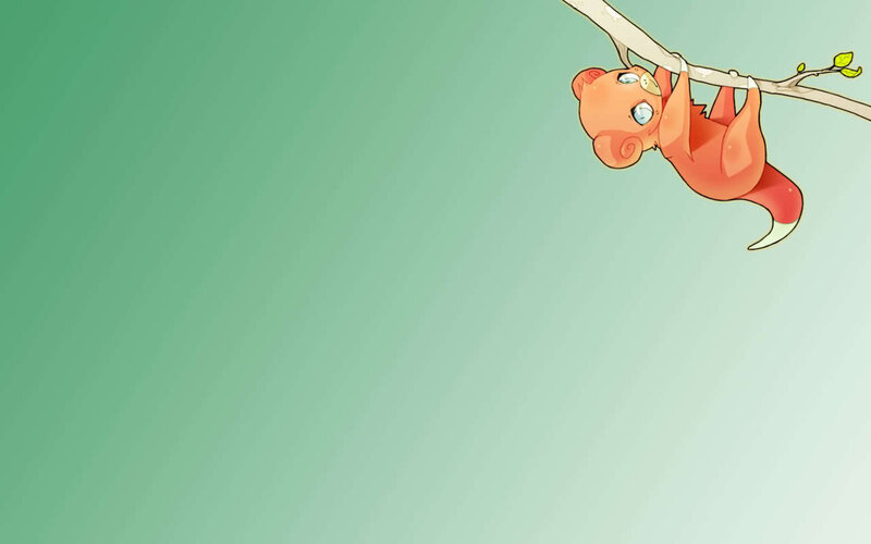cute orange creature on branch