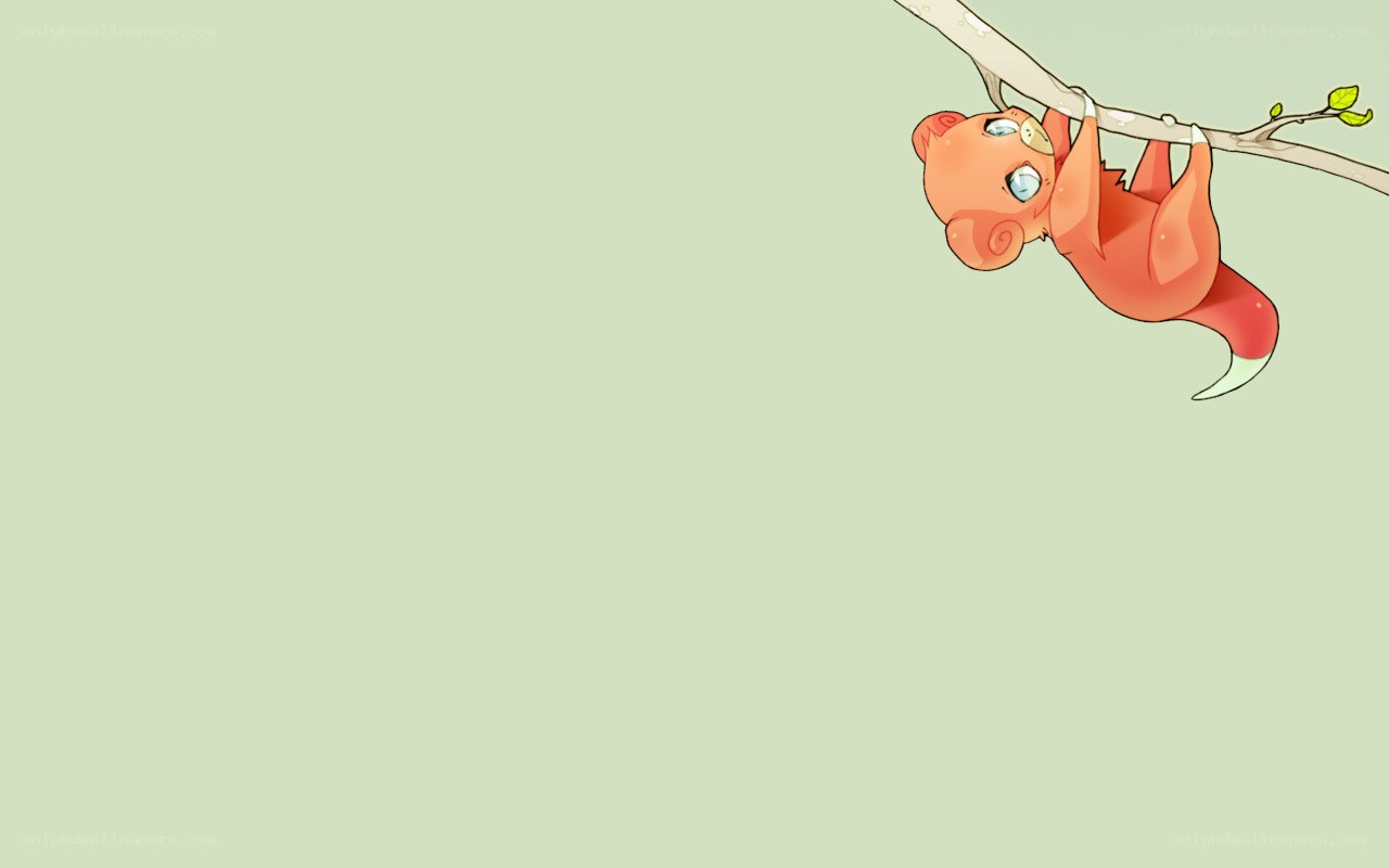 cute orange creature on branch