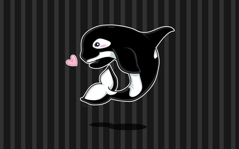 cute orca blowing a kiss