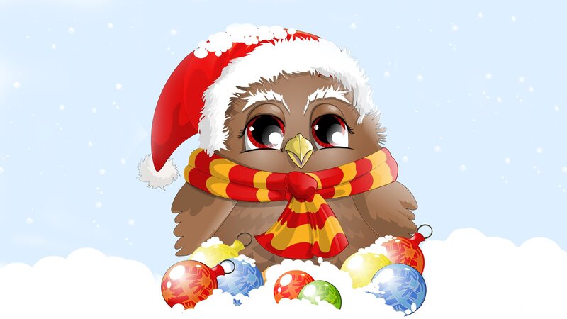 Cute Owl in Snow