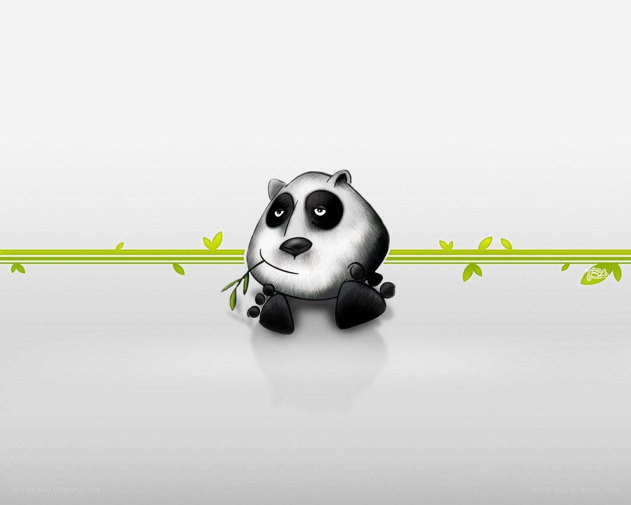 Cute panda eating bamboo