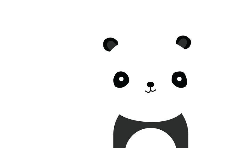 cute panda face illustration