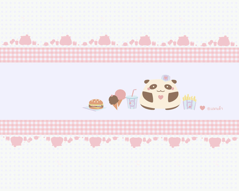 cute panda fast food scene