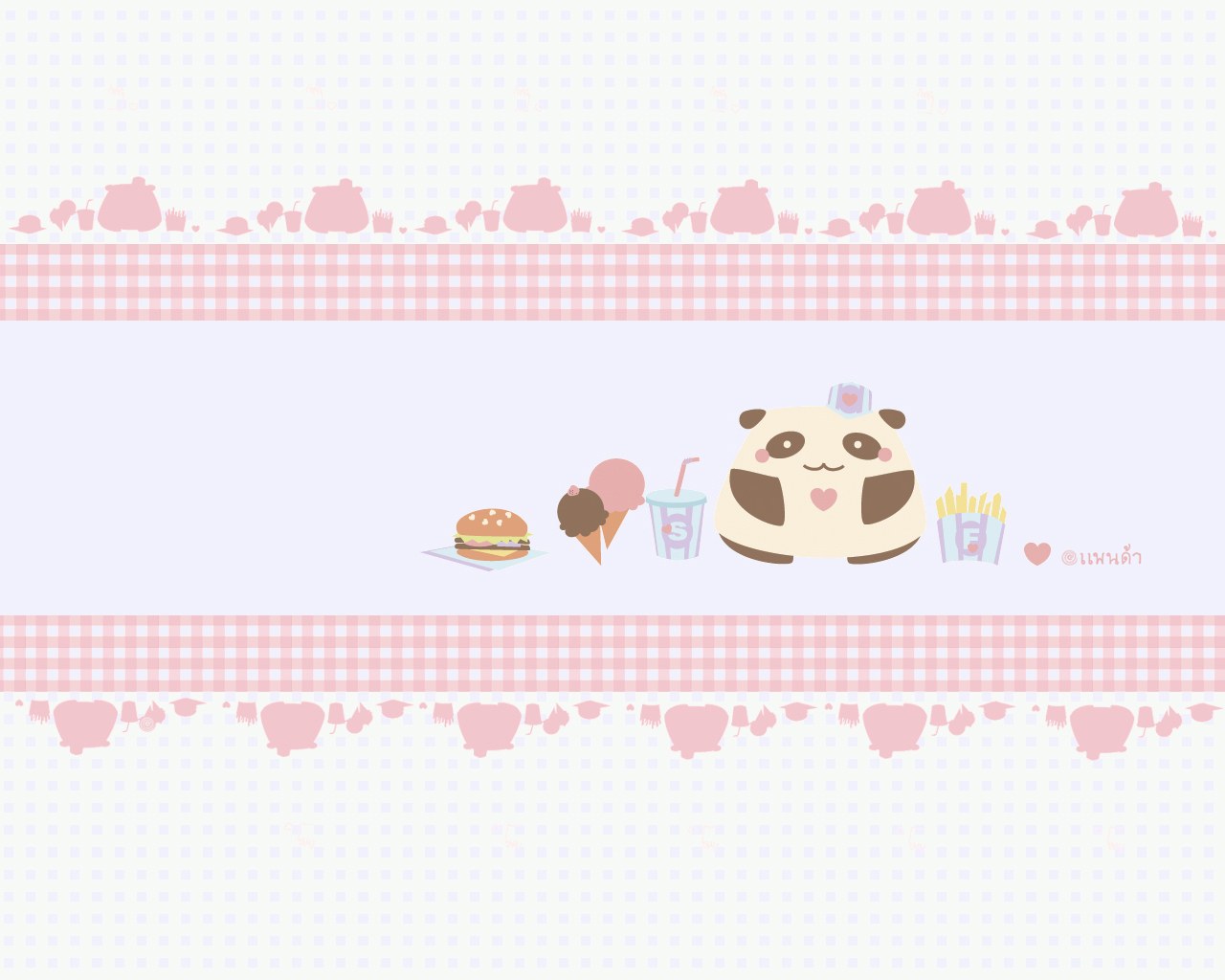 cute panda fast food scene