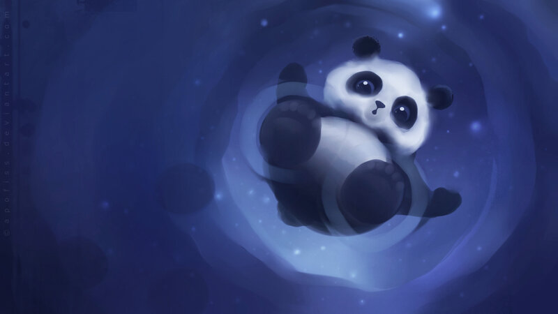 cute panda in space