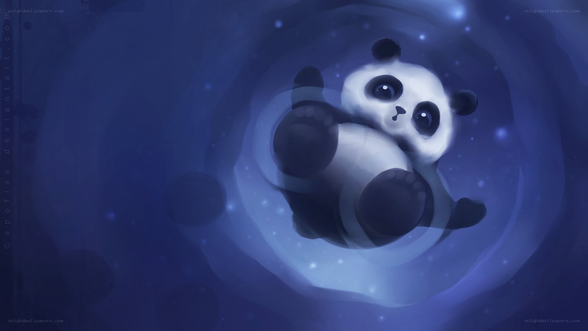 cute panda in space