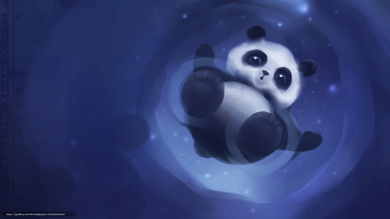 cute panda in space