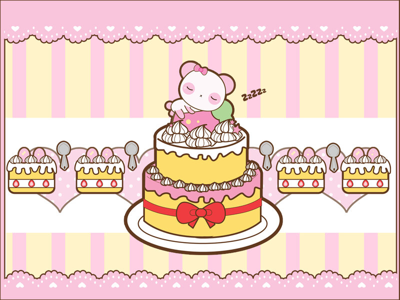 cute panda on cake