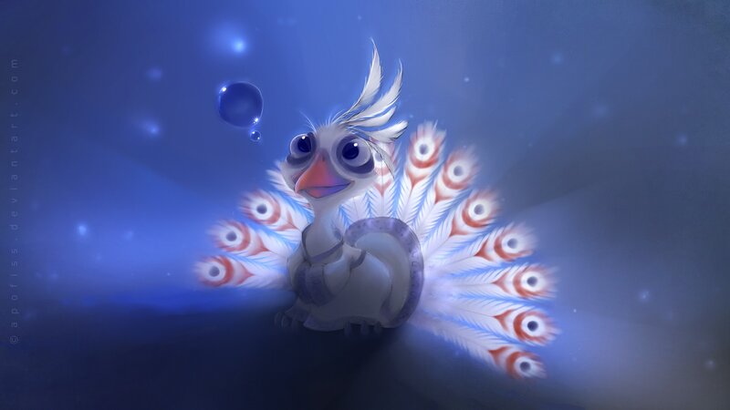 Cute Peacock Chick — Blue