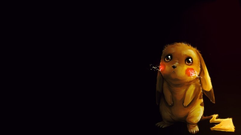 Cute Pikachu Character — Black