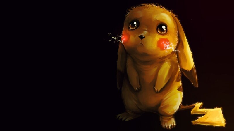 Cute Pikachu Character — Yellow, Dramatic