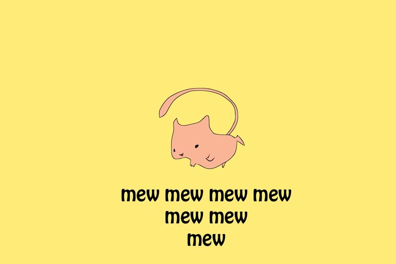 cute pink cat mewing