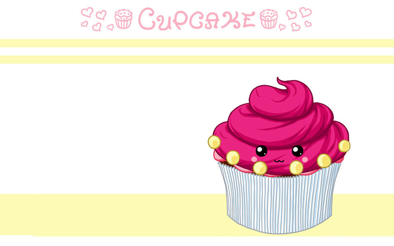 cute pink cupcake character