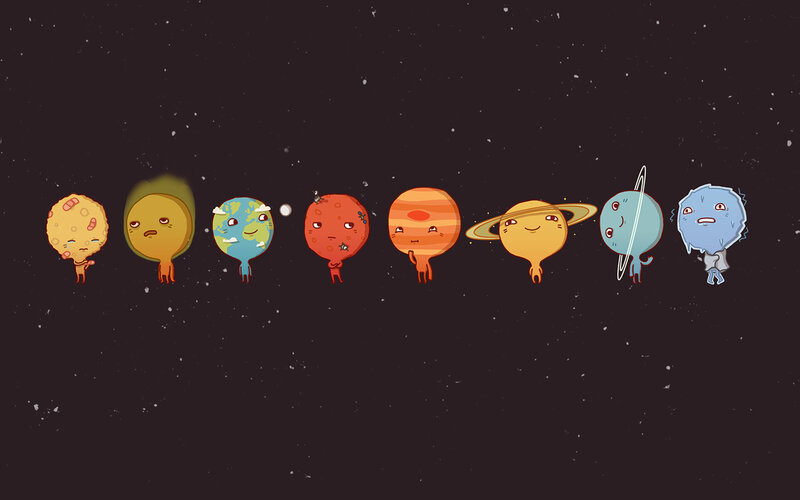 cute planets in space