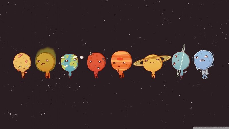 Cute planets in space