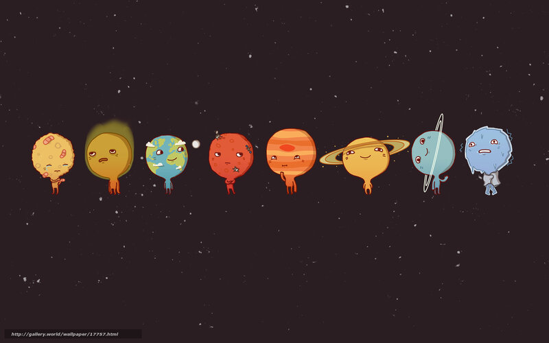 Cute planets in space