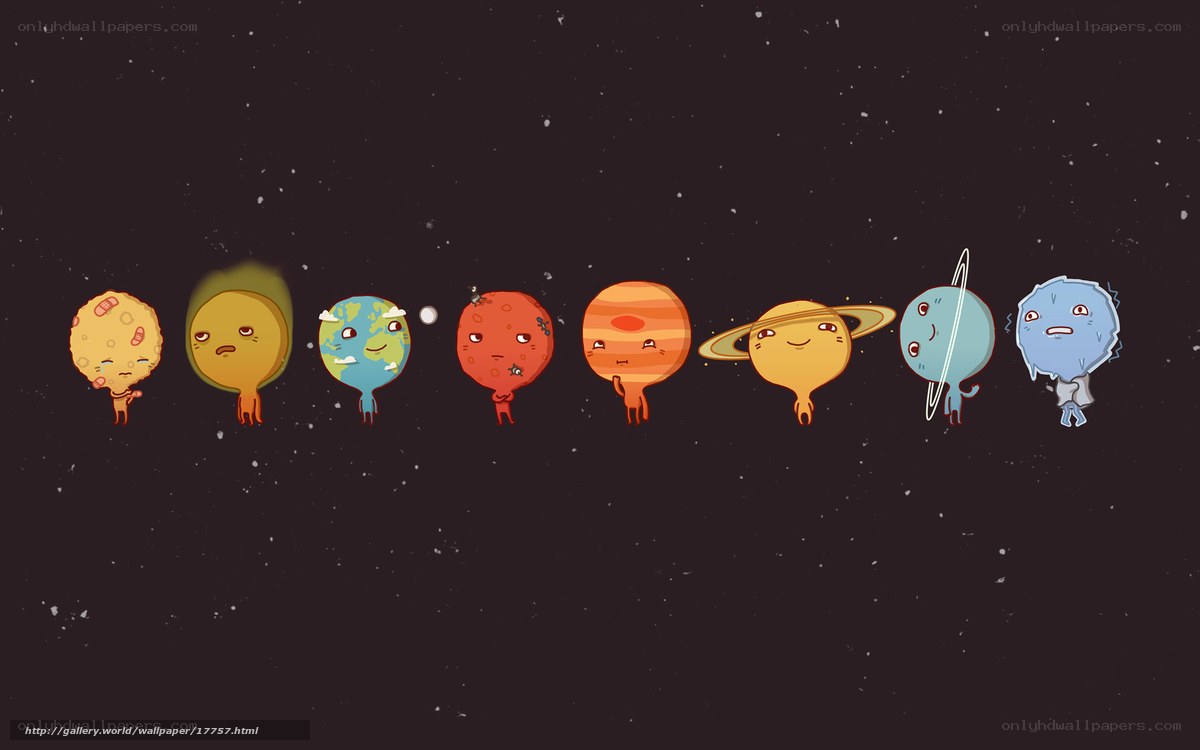 Cute planets in space