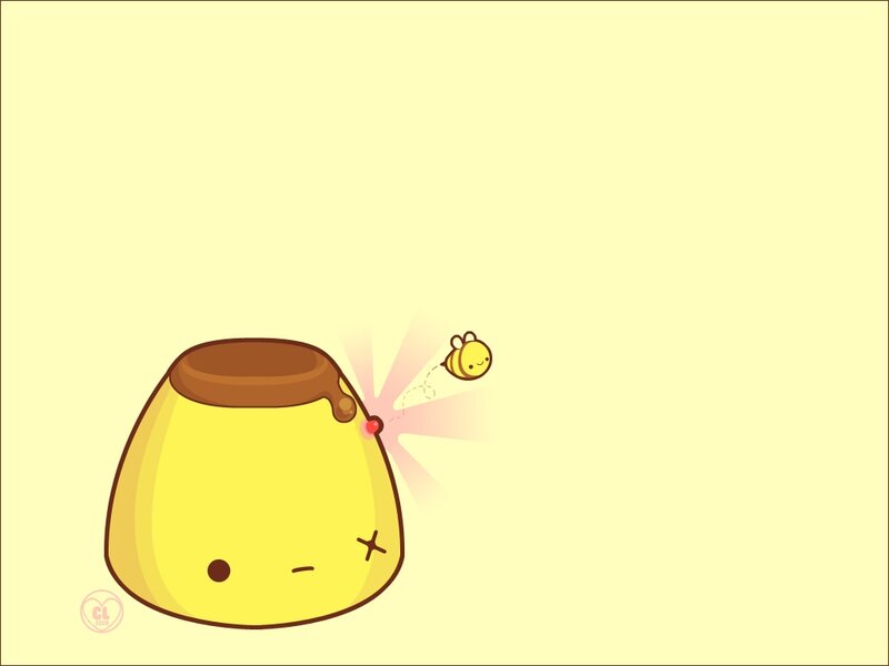 cute pudding and bee