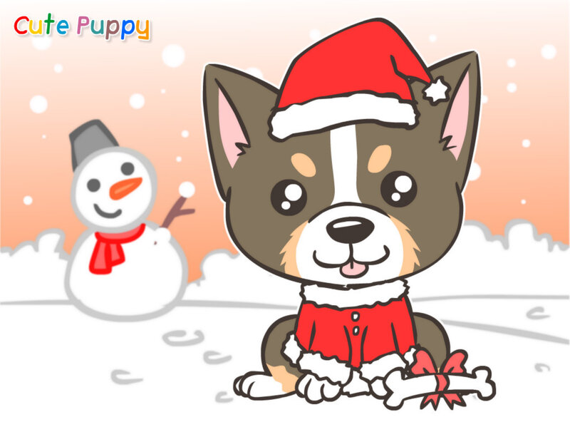 Cute Puppy in Snow