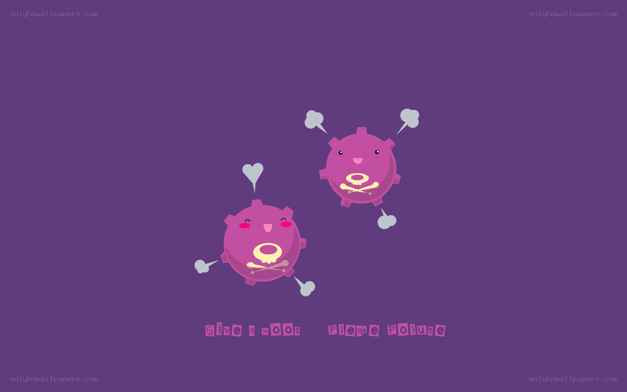 cute purple germs with skull