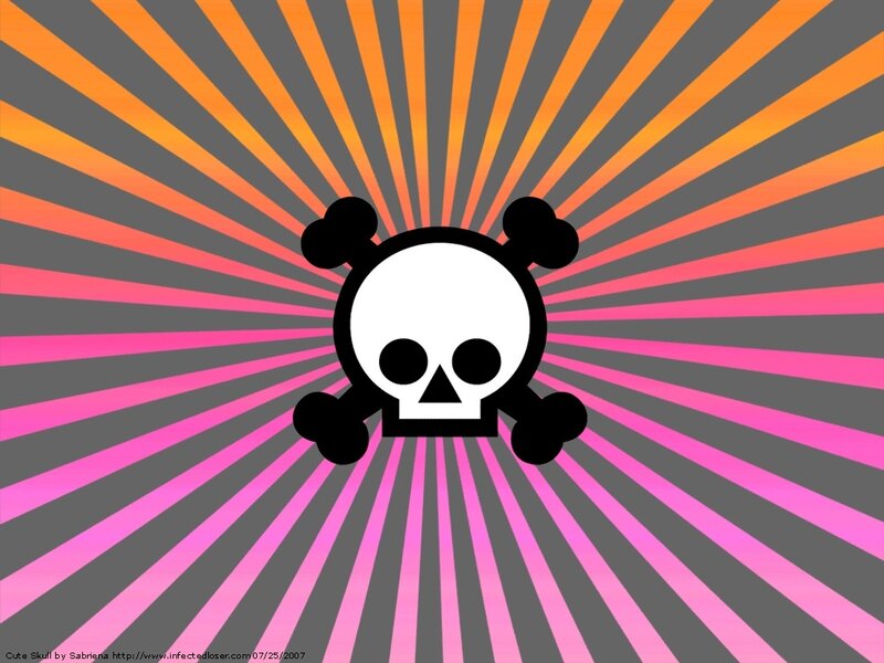 Cute skull with crossbones