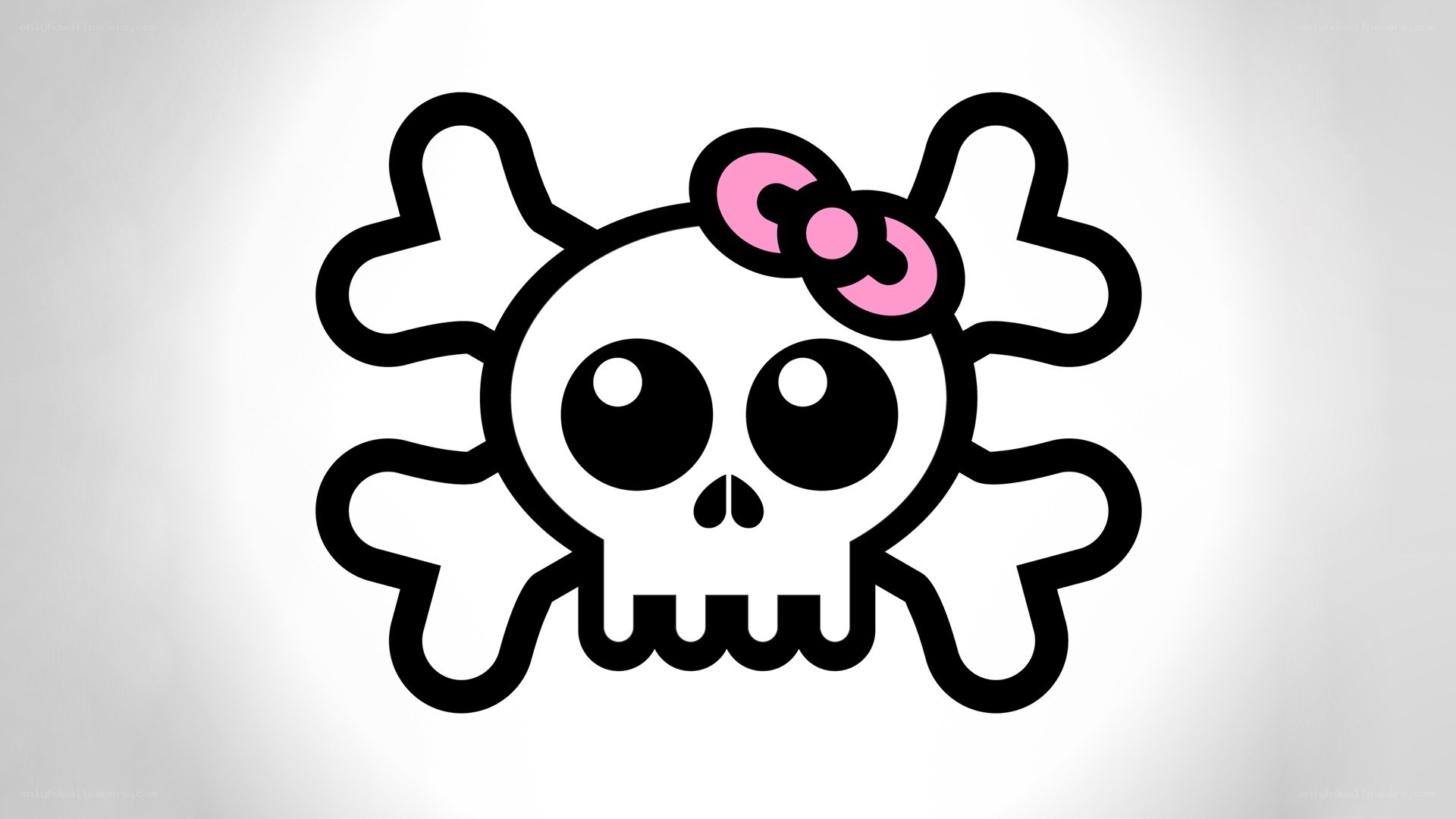 cute skull with pink bow