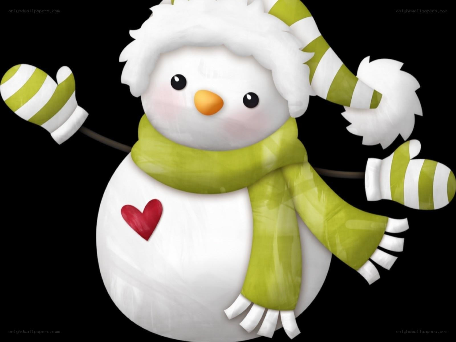 cute snowman with scarf