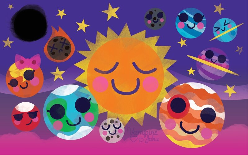 Cute solar system characters