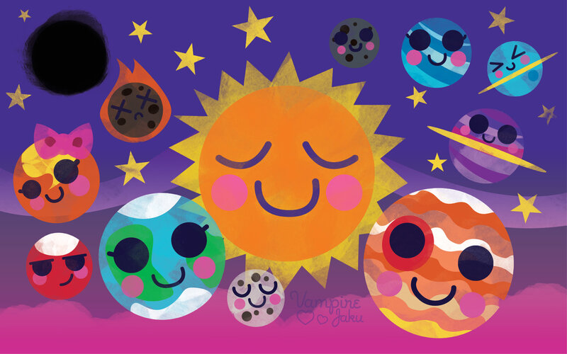 Cute solar system characters
