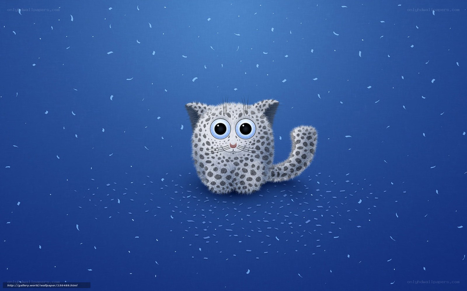 cute spotted kitten in snow