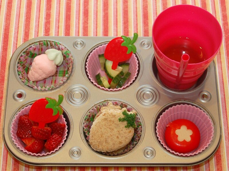 Cute strawberry-themed lunch
