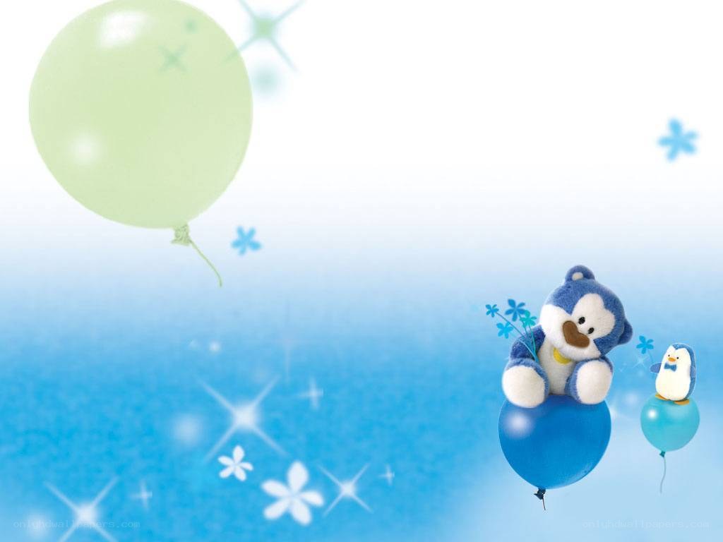 cute teddy bear with balloons