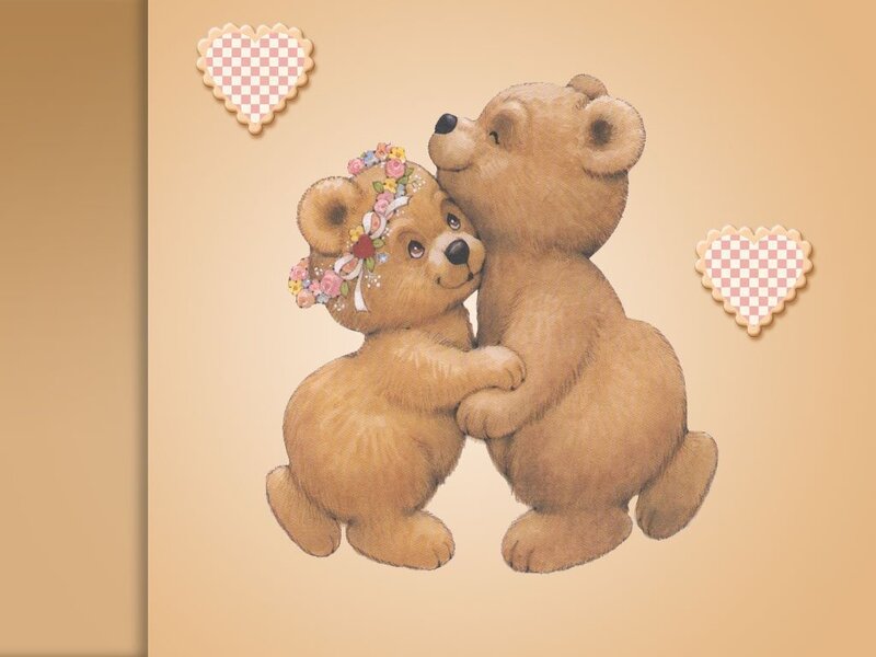 cute teddy bears hugging