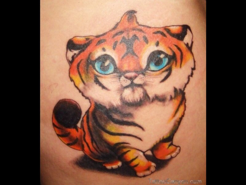 Cute Tiger Cub Tattoo